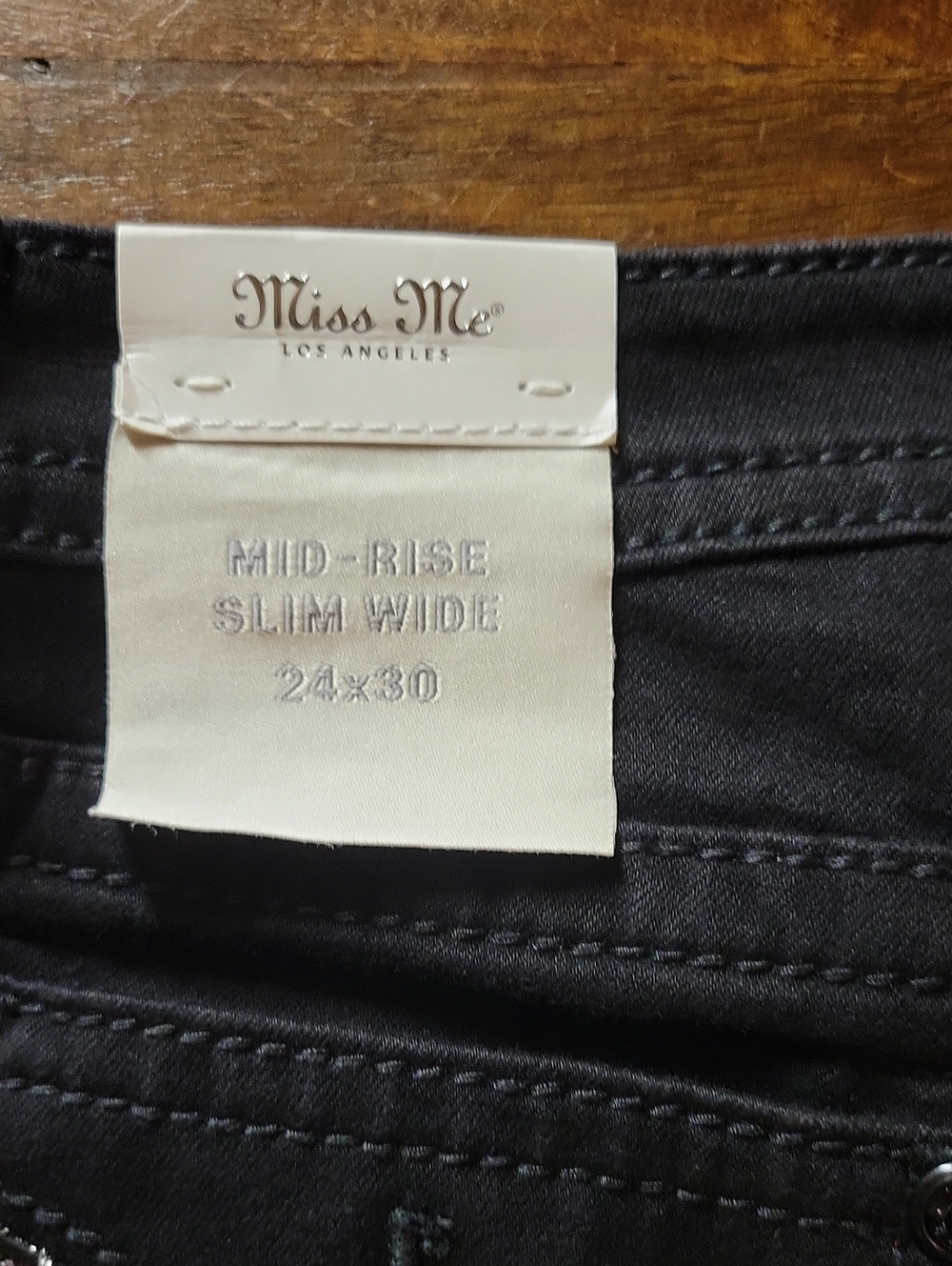 NWT Miss Me Women's Silver Butterfly Wings Faux Flap Pockets Wide Leg 24 X 30 - Picture 12 of 12